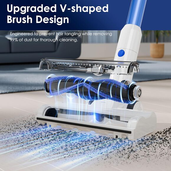 Cordless Vacuum Cleaner 45KPA 88000RPM Strong Suction Stick Vac with LED Display - Picture 7 of 9